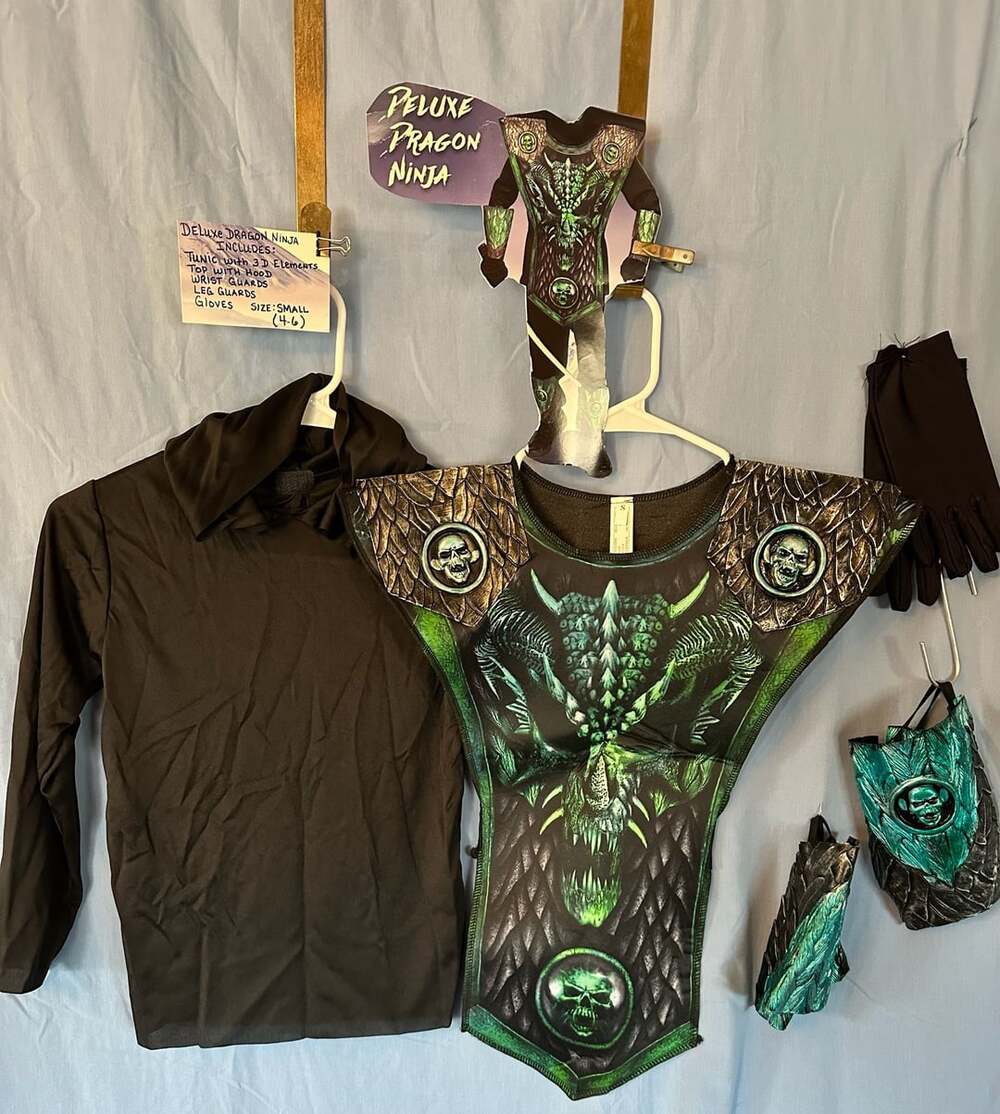 Spirit Halloween Deluxe Dragon Ninja, Youth Size Small (4-6) Costume Set